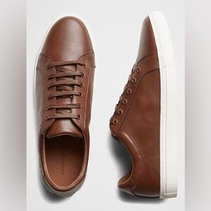 NEW Banana Republic Factory Cognac light brown‎ Vegan Leather Sneakers Size 9.5